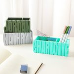 Personalized 3D-Printed Pen Holder with Name and 2 Compartments Back to School Birthday Christmas Gift for Teacher Student