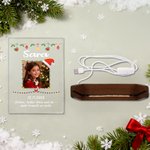 Personalisiertes Fest-Thema Acryl LED-Nachtlicht mit Foto Text und Holzsockel Erinnerung Weihnachten Geburtstag Geschenk für Freunde Familie