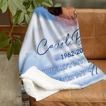 Personalised Heaven Pigeon Heart Photo Soft Throw Blanket with Name and Year Memorial Sympathy Gift for Family Friends