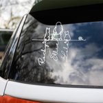 Personalizado Lindo Gato Perro Línea Dibujo Arte Pegatinas Coche con Nombre Mascota Memorial Uso Diario Regalo para los dueños de mascotas