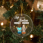 Personalized Me and My Besties Acrylic Hanging Ornament with Name Tree Decoration Christmas Gift for Sisters Besties