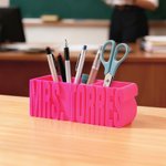 Personalized 3D-Printed Pen Holder with Name and 2 Compartments Back to School Birthday Christmas Gift for Teacher Student