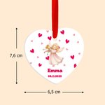 Personalisiertes Weihnachtsengel-Keramikornament in Herz- oder Rundform mit Namen Datum Weihnachtsbaum Haus Deko Weihnachtsgeschenk für Familie Freund