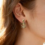 Personalized Birthstone Christmas Tree Star Stud Earrings Dainty Jewelry Anniversary Christmas Gift for Women