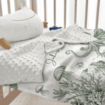 Personalised Retro Style Ocean Animals Soft Throw Blanket with Name Nusery Decor Birthday Baby Shower Christmas Gift for Newborns Kids