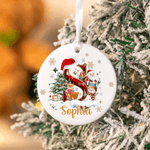 Personalized Cute Santa Claus Snowman Initial Ceramic Christmas Ornament with Name Tree Decor Christmas Gift for Friends Family
