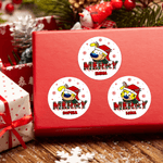 Personalised Christmas Long Tailed Marsupilami Set of 2 Waterproof Stickers Labels with Name Christmas Gift for Family Kids | Callie × Marsupilami®