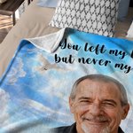 Personalized White Dove Heaven Photo Soft Throw Blanket with Name and Year Memorial Sympathy Gift for Family Friends