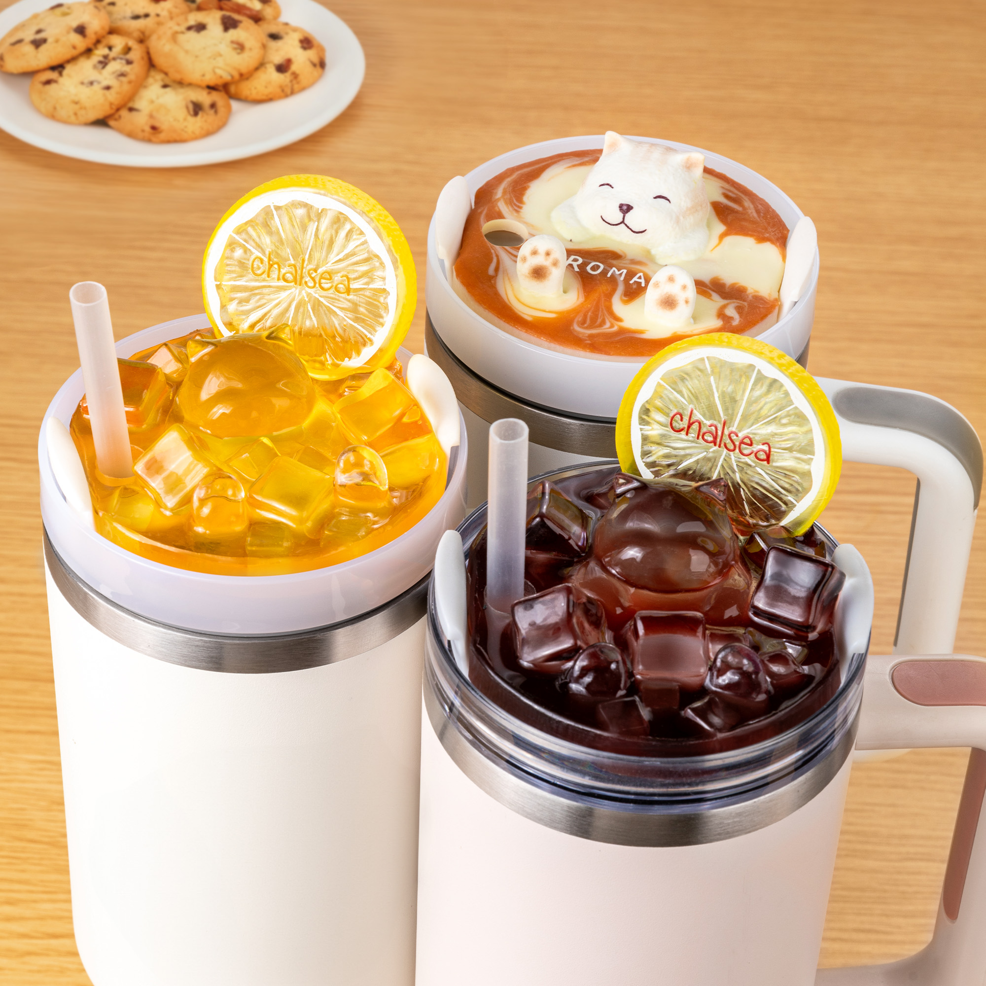 Couvercle de tasse de café, de cola et de jus d'orange personnalisé pour Stanley avec nom Cadeau d'anniversaire et de Noël pour le propriétaire d'un amour de chat