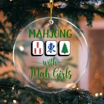 Personalisierte Mahjong mit Mah Mädchen Weihnachten Ornament mit Namen und Jahr Home Decor Weihnachtsgeschenk für Mahjong-Liebhaber Spieler