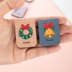 Marque-page magnétique en cuir PU personnalisé avec nom Cadeau de Noël pour les rats de bibliothèque amoureux de la lecture