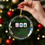 Personalisierte Mahjong mit Mah Mädchen Weihnachten Ornament mit Namen und Jahr Home Decor Weihnachtsgeschenk für Mahjong-Liebhaber Spieler
