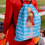 Personalized Cartoon Cheerleader Waterproof Wear-Resistant Drawstring Bag with Team Name Cheer Practice Senior Night Game Day Gift for Cheerleaders