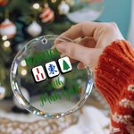 Personalisierte Mahjong mit Mah Mädchen Weihnachten Ornament mit Namen und Jahr Home Decor Weihnachtsgeschenk für Mahjong-Liebhaber Spieler