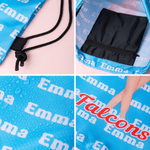 Personalized Cartoon Cheerleader Waterproof Wear-Resistant Drawstring Bag with Team Name Cheer Practice Senior Night Game Day Gift for Cheerleaders