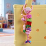 Personalized Multicolor Name Beads Flower Balloon Dog Handmade Bag Tag Keychain Birthday Friendship Gift for Kids Teenagers Girls