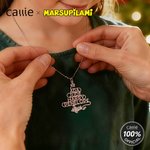 Gepersonaliseerde Langstaartige Marsupilami Kerstboom Halsketting met Naam Kerstcadeau voor Vrouwen Meisjes | Callie × Marsupilami®