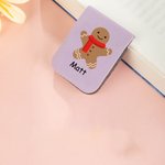 Marque-page magnétique en cuir PU personnalisé avec nom Cadeau de Noël pour les rats de bibliothèque amoureux de la lecture