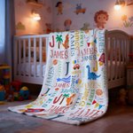 Personalisierte Cartoon Regenbogen Dinosaurier Design Wort Wolke weiche Decke mit Initialen und Namen Geburtstag Weihnachten Geschenk für Jungen Mädchen