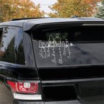 Personalizado Lindo Gato Perro Línea Dibujo Arte Pegatinas Coche con Nombre Mascota Memorial Uso Diario Regalo para los dueños de mascotas