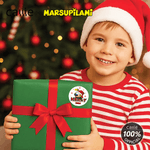 Personalised Christmas Long Tailed Marsupilami Set of 2 Waterproof Stickers Labels with Name Christmas Gift for Family Kids | Callie × Marsupilami®