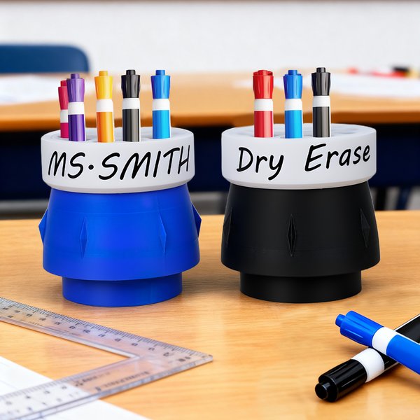 Porta pennarello a secco personalizzato multicolore con testo Accessori per ufficio Regalo di ritorno a scuola per educatori