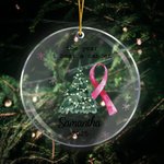 Personalized The Year I Beat A Cancer Acrylic Ceramic Ornament with Name Tree Decor Christmas Gift for Family Friends