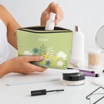 Personalised Watercolour Flowers Portable Makeup Bag with Name Travel Essential Birthday Gift for Women