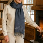 Personalized Embroidered Text Super Soft Warm Scarf Winter Accessory Birthday Christmas Gift for Family Friends Women