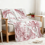Personalised Retro Style Ocean Animals Soft Throw Blanket with Name Nusery Decor Birthday Baby Shower Christmas Gift for Newborns Kids