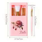 Personalized Gemstone Birth Flower Makeup Brush Travel Storage Box Set with Name Birthday Wedding Gift for Women