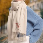 Personalisierter Schal mit Geburtsblumen Namen Weiches Warmes Winter Accessoire Weihnachten Jahrestag Geburtstag Geschenk für Damen Herren