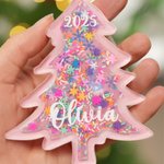 Personalised Multicolour Snowflake Christmas Tree Shake Ornament with Name and Year Home Tree Decor Christmas Gift for Family Friends