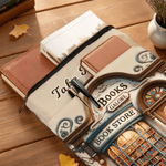 Personalised Take Me To Bookstore Book Sleeve Cover with Name Zipper and Front Pocket Birthday Christmas Gift for Bookworms