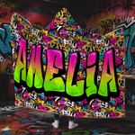 Personalised Graffiti-Style Multicolor Hooded Blanket with Name  Home Decor Birthday Christmas Gift for Teenagers Friends Graffiti Lovers