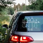 Personalizado Lindo Gato Perro Línea Dibujo Arte Pegatinas Coche con Nombre Mascota Memorial Uso Diario Regalo para los dueños de mascotas