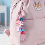 Personalized Multicolor Name Beads Flower Balloon Dog Handmade Bag Tag Keychain Birthday Friendship Gift for Kids Teenagers Girls