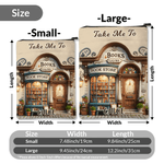 Personalised Take Me To Bookstore Book Sleeve Cover with Name Zipper and Front Pocket Birthday Christmas Gift for Bookworms