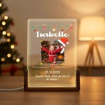 Veilleuse LED en Acrylique Personnalisée avec Texte et Photo Cadeau Anniversaire Noël Fêtes de Fin d'Année pour Famille Amis
