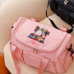 Personalized Sewing Machine Waterproof Large Travel Duffel Bag with Name and Shoulder Strap Birthday Gift for Women Sewing Craft Lovers