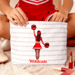 Personalized Cartoon Cheerleading Character Portable Makeup Bag with Name Senior Night Game Day Team Gift for Cheerleaders Coaches