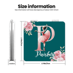 Personalised Ballerina Alphabet Floral Double-Sided 1X 2X PU Leather Makeup Mirror with Name and Initial Birthday Anniversary Gift for Ballet Lovers