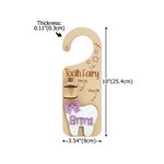 Personalised Wooden Engraved Tooth Fairy Star Name Door Hanger with Money Slot and Glass Bottle Bedroom Decoration Tooth Loss Souvenir Gift for Kids