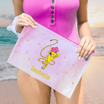 Personalized Long-Tailed Marsupilami Mesh Zipper Transparent Handbag with Name Birthday Gift for Women Kids | Callie × Marsupilami®