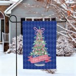 Gepersonaliseerde Chinoiserie Vintage Kerstboom Tuinvlag met Naam en Voorletter Outdoor Decor Kerstcadeau voor familie tuinliefhebbers