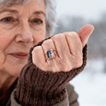 Personalised Double-Sided Photo Flippable Ring Dainty Jewellery Birthday Sympathy Memorial Gift for Women Loss of Loved One