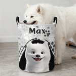 Cesta de almacenamiento personalizada con patas de perro 3D y nombre regalo de cumpleaños y mudanza para amantes de animales