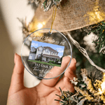 Personalized First Christmas Photo Acrylic Hanging Ornament with Text Name Year Tree Decoration Christmas Gift for Family Friends