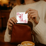 Personalised Ballerina Alphabet Floral Double-Sided 1X 2X PU Leather Makeup Mirror with Name and Initial Birthday Anniversary Gift for Ballet Lovers