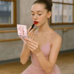 Personalised Ballerina Alphabet Floral Double-Sided 1X 2X PU Leather Makeup Mirror with Name and Initial Birthday Anniversary Gift for Ballet Lovers